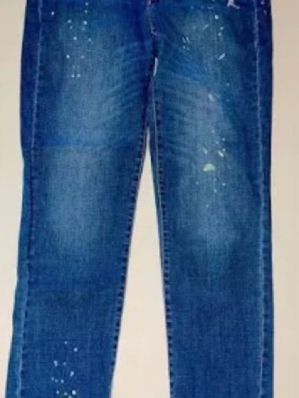 J.Jill Women's Boyfriend Denim Jeans with Blue paint splash details